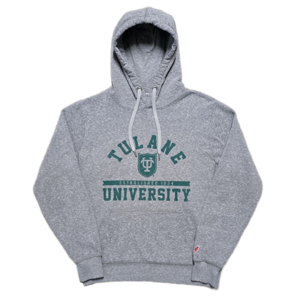 VTG Y2K Tulane University Hoodie Sweatshirt Mens S League Heritage Gray
